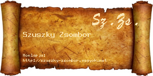 Szuszky Zsombor névjegykártya